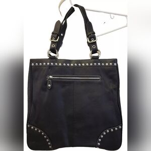 Vintage Aqua Madonna Fur and Leather bag. 14 x 14 x 4